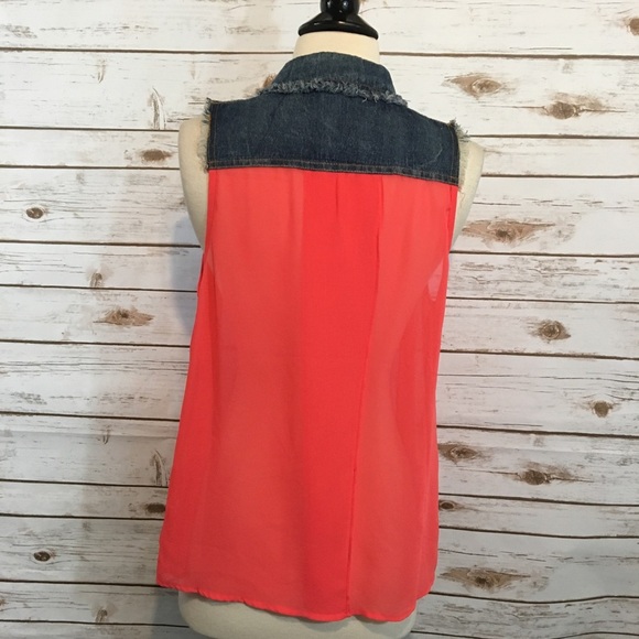 Double Zero Jean & Coral Vest Shirt - Picture 6 of 8